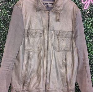 MINT Kenneth Cole New York Men's Leather Jacket Grey Medium Coat